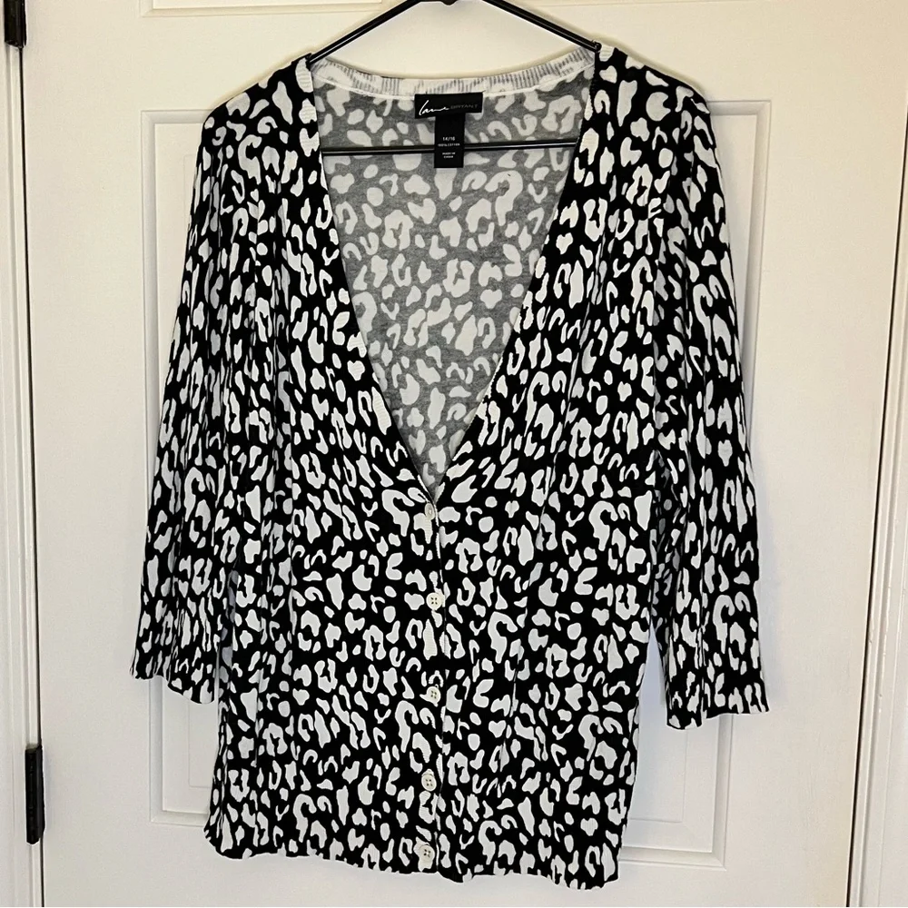 Lane Bryant animal print cardigan 3/4 sleeves size 14/16